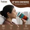 thumbnail image 3 of Tupkee Glass Sip Lid Cyan - Replacement for Tupkee Double Wall Glass Tumbler, 14oz & 8oz Hand Blown Glass Travel Mug, 3 of 7