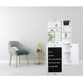 thumbnail image 4 of Utopia Alley Collapsible Fold Down Desk Table with Large Storage Cabinet  & Bottom Shelves - Convertible Foldable Desk Furniture with Chalkboard Wall - Computer Desk with Storage - White, 4 of 8