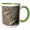 Green/White, variant on 3drose, Footprints of Adult Coastal Grizzly Bear, Lake Clark Np, Alaska., 11oz Two-tone Red Mug