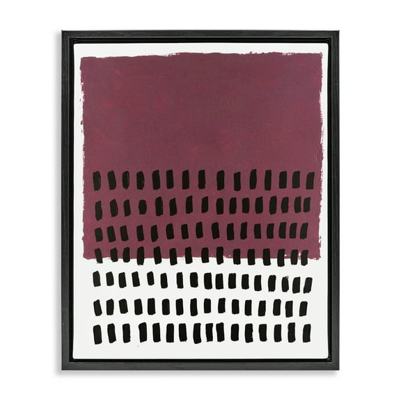 Stupell Industries Red Dotted Pattern Abstract Painting Black Floater Framed Canvas Art Print Wall Art, 17 x 21