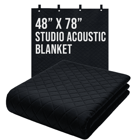 Boxer Studio Sound Dampening Blanket 48" x 78" - Door - Window - Insulated Blanket, Light Blocker, Sound Absorbing - Grommets and Loops