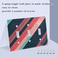 thumbnail image 3 of Yayeee Toggle Light Switch Wall Plate 2-Gang 4.56"x4.48" Decorative Outlet Cover, Pink Geometric, 3 of 7