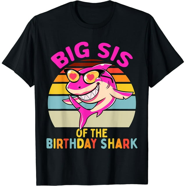 T-Shirt Assorti pour Famille Grande Sœur de Requin Anniversaire - comme sur l'Image - 3TG