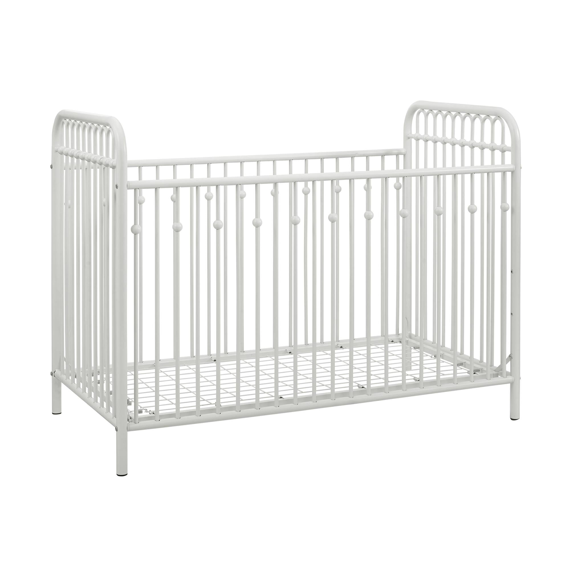 white iron baby crib