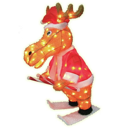 Brite Star 105 Light 3D Snowy Soft Skating Moose Sculpture