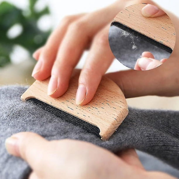 Depiladora de madera para suéter, afeitadora de ropa, tela, suéter, quitapelusas, Manual, portátil, recortador de pelusa de madera, peine, afeitadora