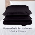 thumbnail image 3 of Lavish Home 3PC Queen Quilt Set - Queen Bedspread and Pillow Shams (Black), 3 of 4