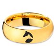 thumbnail image 2 of Tungsten Dog Puppy Yin Yang Band Ring 7mm Men Women Comfort Fit 18k Yellow Gold Dome Polished, 2 of 4