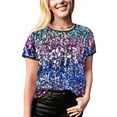 thumbnail image 1 of Sparkle Full Sequin Tops for Women Short Sleeve Shiny Shirt Blouse, 1 of 5