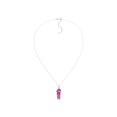 thumbnail image 3 of Women's Finecraft Pink Leaf Crystal Flip-Flop Pendant Necklace in Sterling Silver, 18", 3 of 6