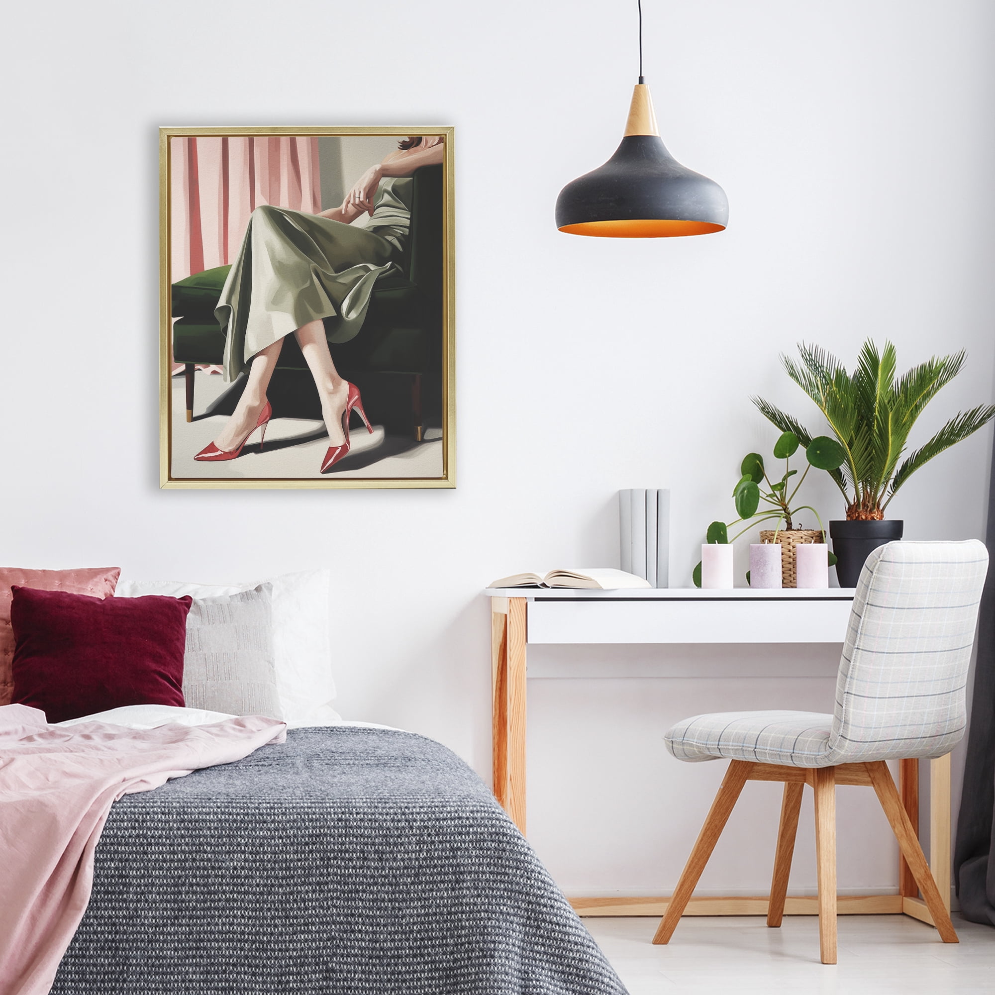 Stupell Industries Waiting For The Guests Gold Framed Floater Canvas Wall Art, design by Andreas Magnusson