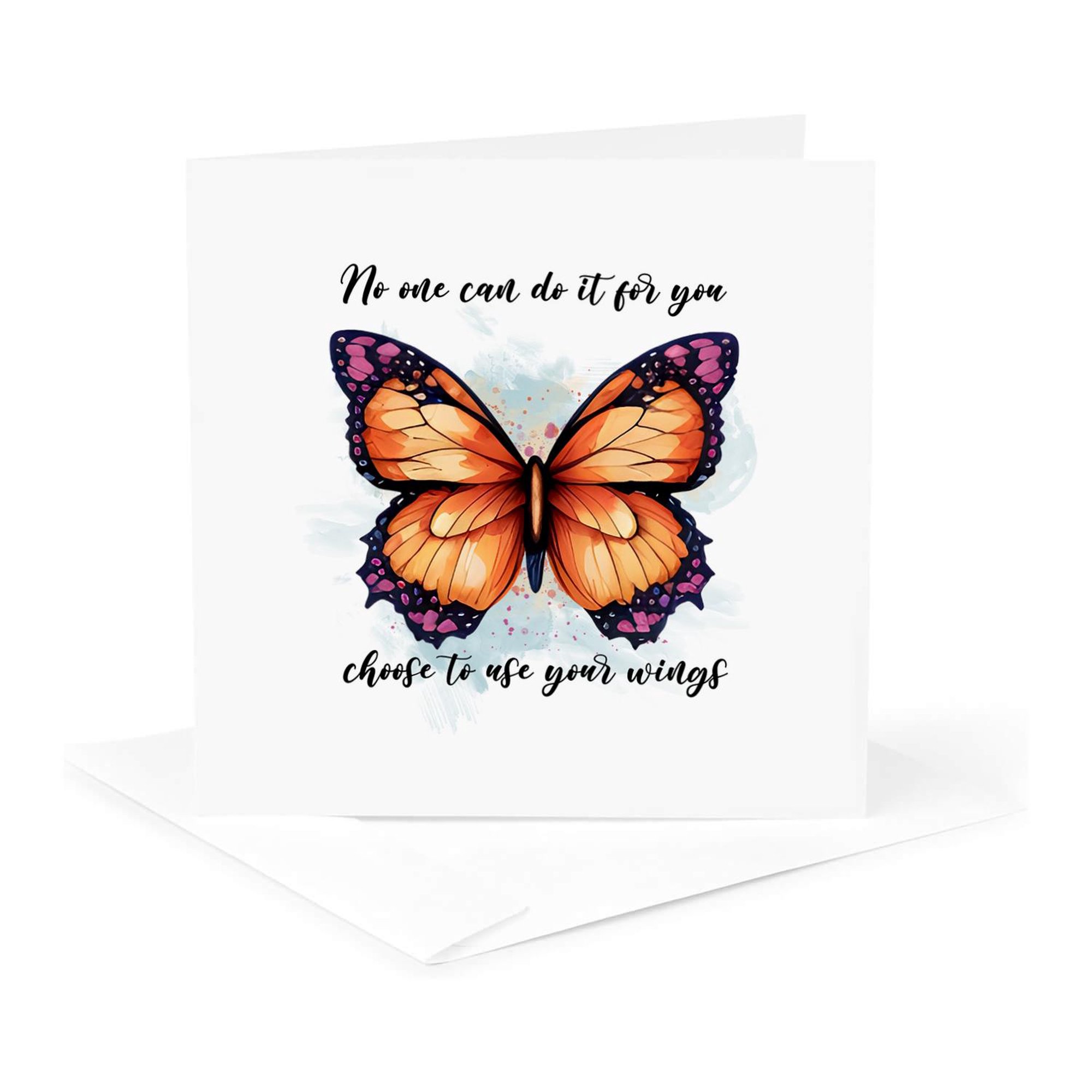 3drose No One Can Do It for You Choose to Use Your Wings Inspiration Art 1 Greeting Card with Envelope
