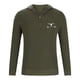 thumbnail image 4 of Blusa y camisa de manga larga con cuello alto para hombre, color liso, con cremallera, cuello alto, cubrecabezas, tejido elástico, estilo suéter, poliéster., 4 of 6