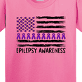 thumbnail image 4 of Inktastic Epilepsy Awareness Purple Ribbons and Flag Youth T-Shirt, 4 of 5
