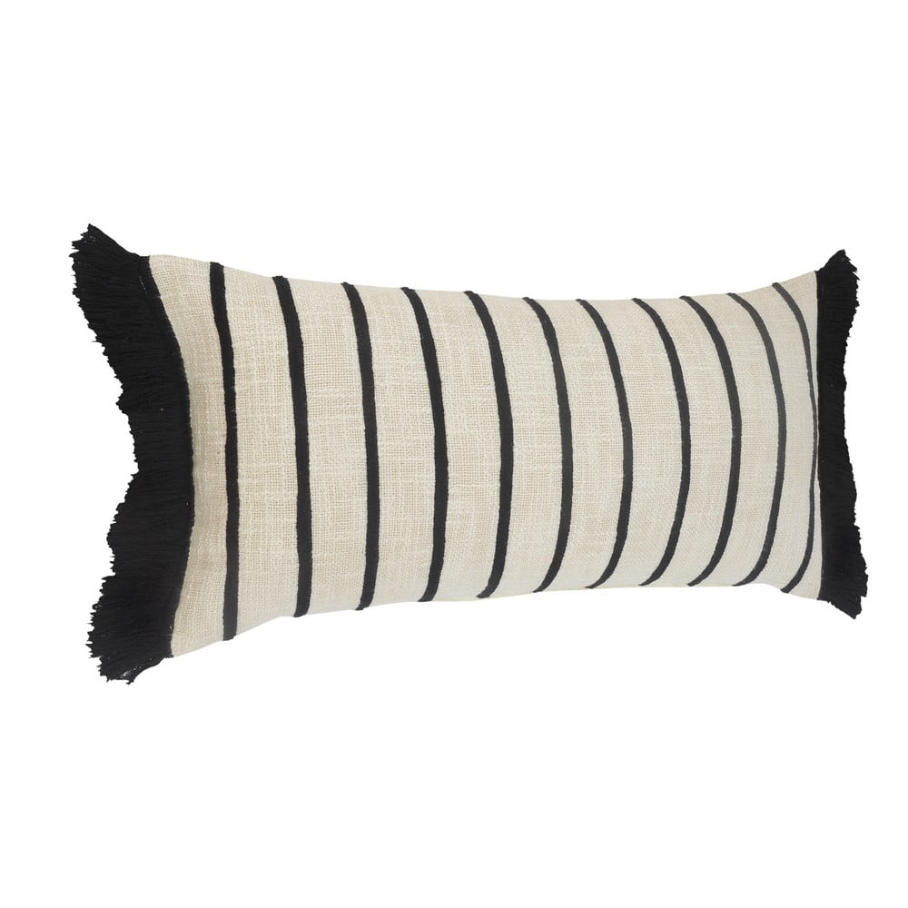 Black and Beige Throw Pillow Covers 20x20 Throw Pillow Black striped & faux Black leather  Cover Only Bliss Striped Throw Pillow Handwoven