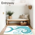 thumbnail image 3 of ODIKA 8'x10' Machine Washable Non-Slip Area Rug, Mermaid Scales Ocean Waves Underwater Adventure Decorative High Traffic Rug, Blue, 724017, 3 of 7