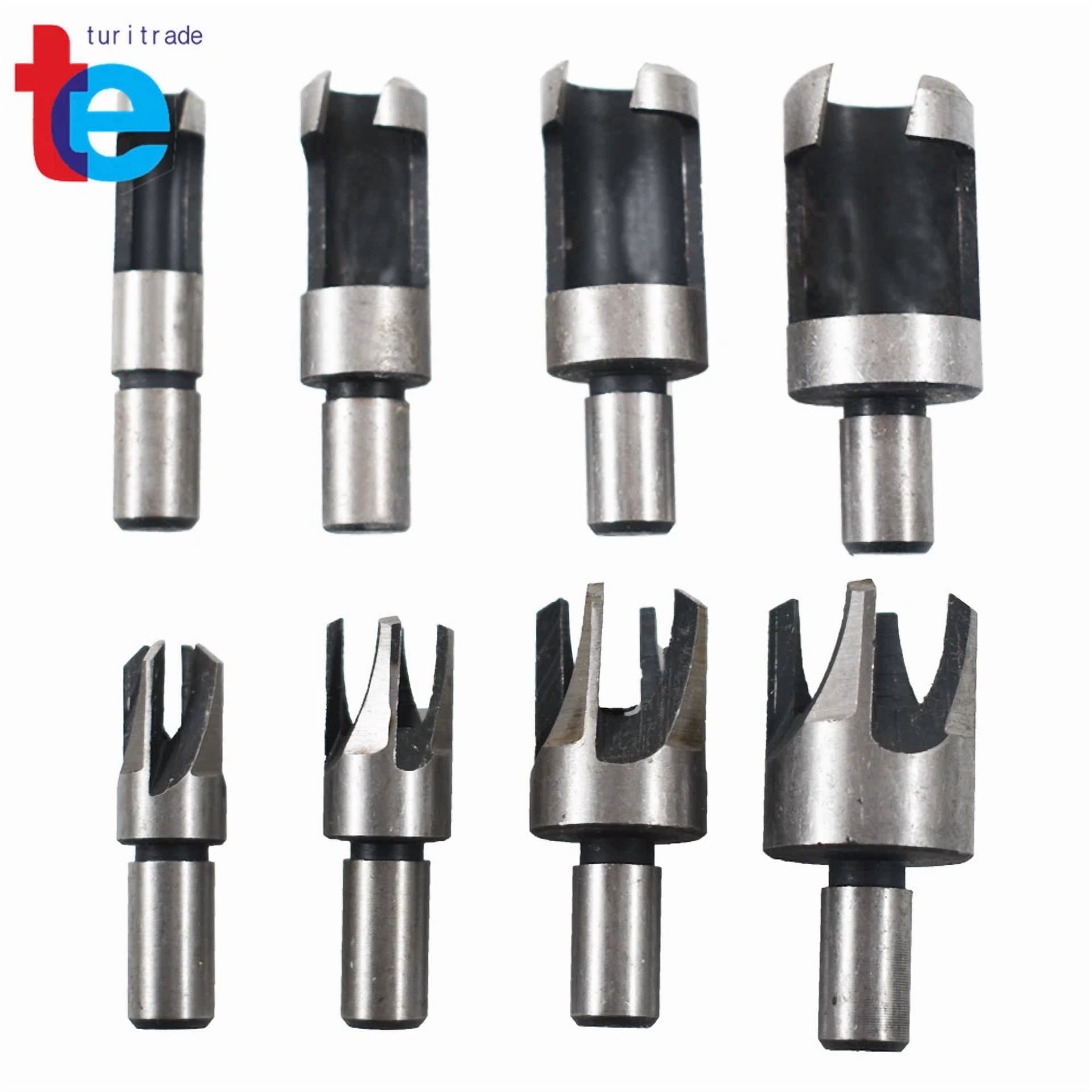ZYLER- Carbon Steel Wood Plug Hole Cutter Dowel Maker Cutting Shank Drill Bit Set 8 Pcs