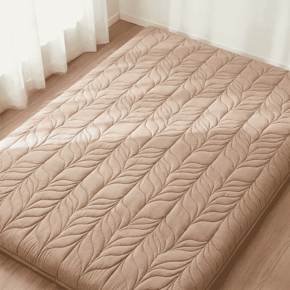 Zonli Japanese Floor Mattress Futon, Foldable Tatami Mat with Cotton Cover, Twin 75"x39", Coffee