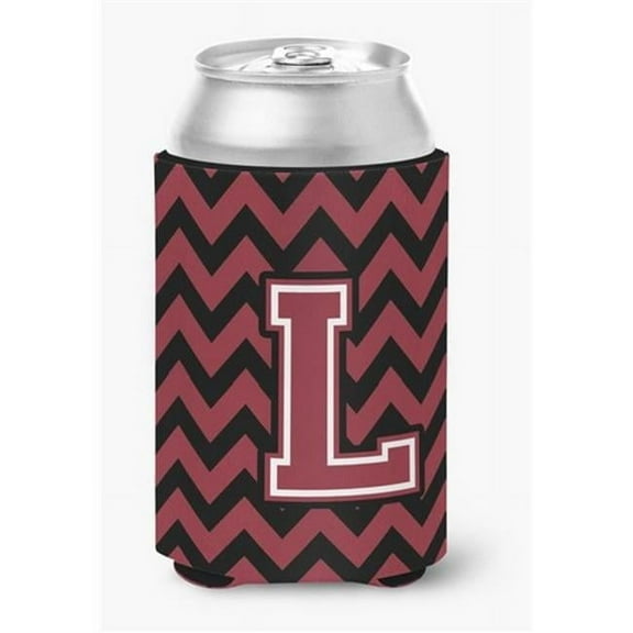 Letter L Chevron Garnet & Black Can or Bottle Hugger