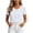 White, variant on Womens Dressy Casual Tops Round Neck Hidden Placket Single Button Satin Short Sleeve Blouse Solid Flowy