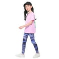 thumbnail image 4 of Gyratedream Girls Leggings, Girls Active Workout Marble Print Leggings Casual Yoga Pants Tights Trousers for 11-12 Years Purple, 4 of 7