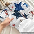 thumbnail image 4 of Full Size Fitted Sheet Set - Independence Day 3 Piece Bedding Sets 16" Deep Pocket Fitted Sheet with 2 Pillowcases Red Blue Stars USA Anniversary Brushed Microfiber Hotel Luxury Bed Sheets, 4 of 9