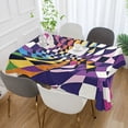 thumbnail image 2 of Yayeee Tablecloths 60" x 108" Rectangle Wrinkle Resistant Party Table Cover, Purple Wavy Plaid, 2 of 8