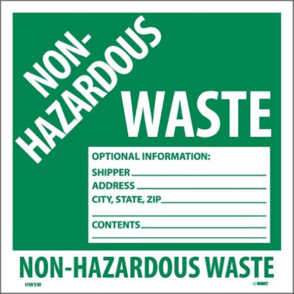 Non Hazardous Label