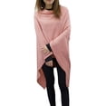 thumbnail image 7 of Styles I Love Women Ultra Soft Knit Poncho Sweater Pullover Cardigan Lightweight Wrap Topper for All Season (Pink), 7 of 7