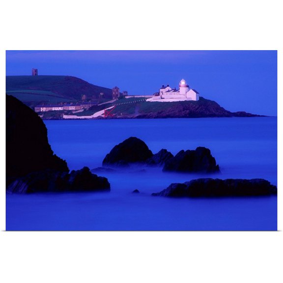 Great BIG Canvas | Rolled Richard Cummins Poster Print entitled Seascape With Lighthouse, Roches Point, Whitegate, County Cork, Ireland