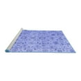 thumbnail image 2 of Ahgly Company Machine Washable Indoor Round Abstract Blue Modern Area Rugs, 4' Round, 2 of 4