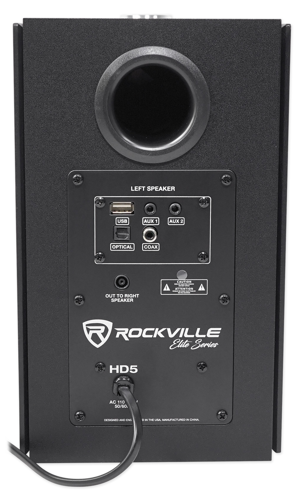(2) Rockville HD5B 5" Powered Bluetooth Bookshelf Home Theater Speakers+Stands