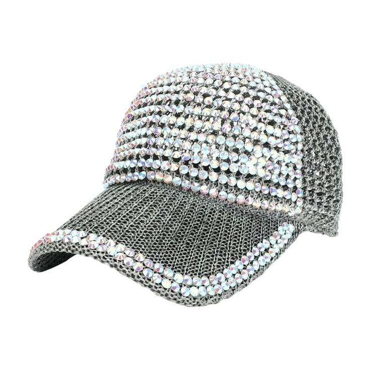 Embellished White & Silver Women\'s Crystal Baseball Cap Krystal Karl Baseball Hat | Karl Lagerfeld Paris main image 4