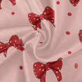 thumbnail image 2 of 60 Inch Round Tablecloth with White Lace Trim Fall Table Cover for Elegant Dining Decor Red Bows and Polka Dots, 2 of 8