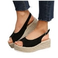 thumbnail image 5 of Mostsola Platform Espadrilles for Women Sandals Open Toe Slippers Casual Slingback Heels, 5 of 9