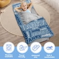 thumbnail image 3 of AOLOA Custom Toddler Nap Mat for Preschool, Personalized Name Kids Nap Mat for Daycare Kindergarten Boys Girls, Sleeping Bag with Pillow Blanket, Thick Padded Rolled Napping Mats, Light Blue Letters, 3 of 8