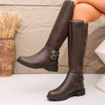 thumbnail image 2 of WAVSUF Women's Riding Knee High Boots Wide Width Arch Support Side Zip Fall Daily Casual Boots Brown 6, 2 of 9