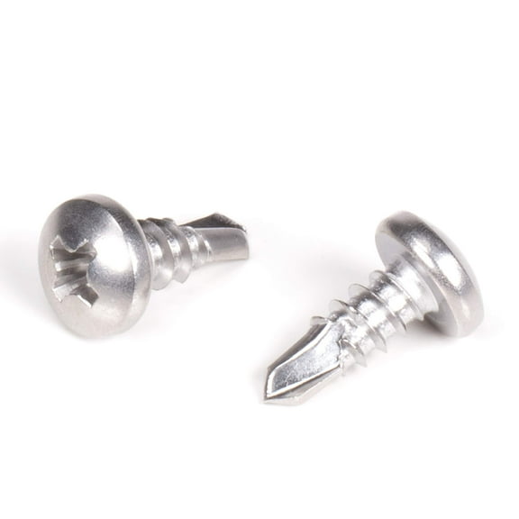 THE CIMPLE CO - 100pc Stainless Steel Self Drilling Tapping Screws #10 x 1/2" Phillips Pan Head