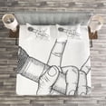 thumbnail image 3 of Ambesonne Popstar Party Quilted Bedspread Set 3 Pcs, Rock High Sign, King Size, Black and White, 3 of 3