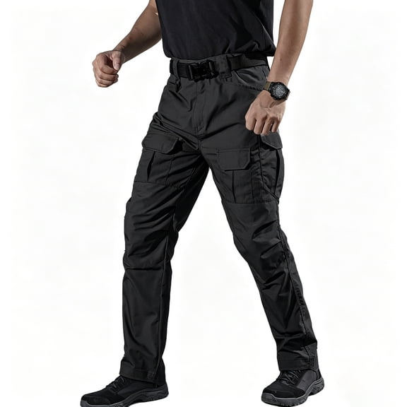 Versatile Relaxed Fit Cargo Pants for Men & Big Sizes, Yard Work Casual Wear Bottoms