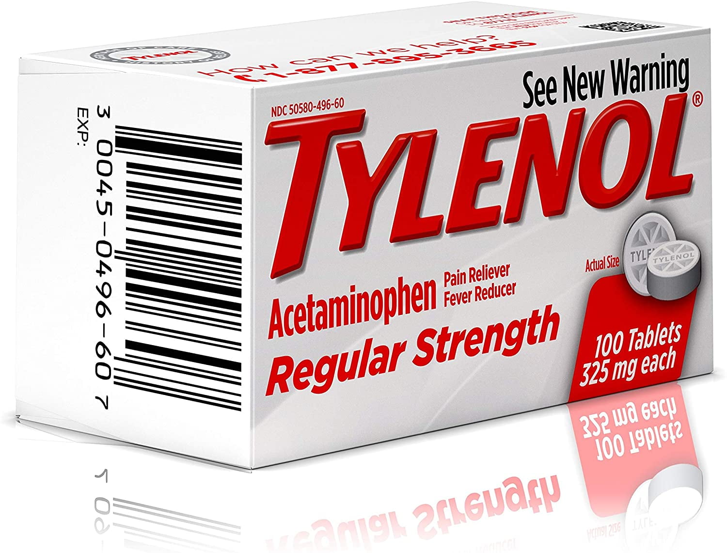 TYLENOL Regular Strength Tablets, 100 Tablets (Pack of 3)