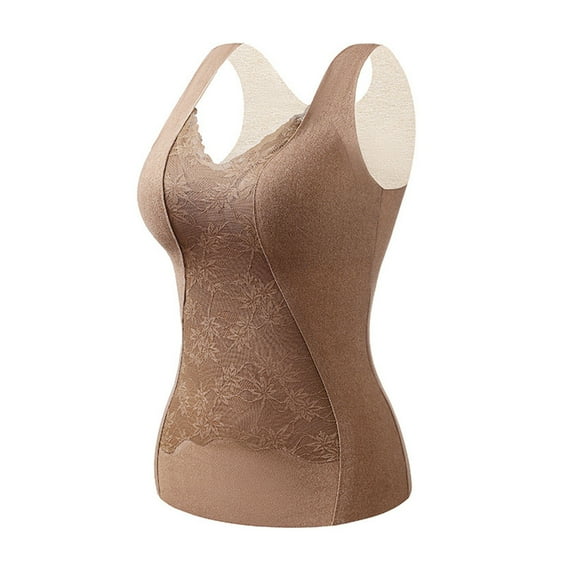 Augper Shapewear Camisoles With Built in Bra Tummy Control Compression Tank Tops for Women Body Shaper Padded Tanks