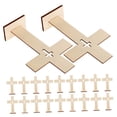 thumbnail image 4 of VORCOOL 20pcs Wooden Cross Ornament Decorative Wood Khaki Home Decoration Home Owners, 4 of 6