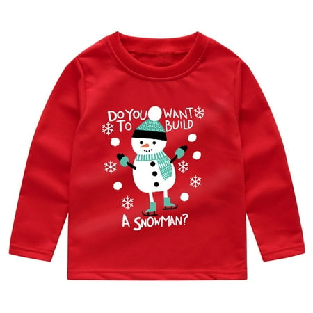 

RPVATI Toddler Baby Unisex Crewneck Sweatshirt Snowman Pullover Long Sleeve Sweater 6M-4Y