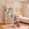 thumbnail image 2 of Organizador de almacenamiento de animales de peluche Auoleru, jaula de madera para zoológico, 2 of 5