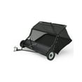 thumbnail image 2 of Heavy Duty Tow-Behind Lawn Sweeper – 48" Wide, 26 Cu. Ft Spring-Loaded, Adjustable Brush Height, Easy Dump Handle, Large Leaf & Grass Collector for Lawn, Farm, Garden Cleanup, Black | 48 inches, 2 of 8