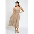 thumbnail image 3 of Solid One Shoulder Tiered Tea Length Dress | 4 Colors | S-3X, 3 of 22
