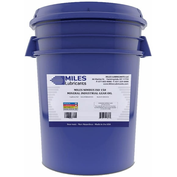 MILES LUBRICANTS Mineral, Industrial Gear Oil, Nimbus Iso 150, 5 Gallon Pail