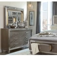 thumbnail image 2 of Glamorous Silver-Gray Metallic Finish Bedroom 4pc set Queen Size Platform Bed with Footboard Storage LED Headboard, 2 of 7