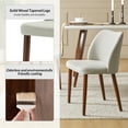 thumbnail image 4 of Mid Century Dining Chairs Set of 2  Solid Wood Legs Fabric Upholstered Accent Side Chair Curved Backrest Living Room Kitchen Entryway Gray, 4 of 9